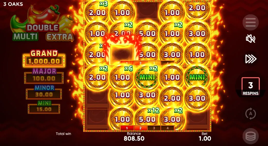 3 Super Hot Chillies Multiplier Feature